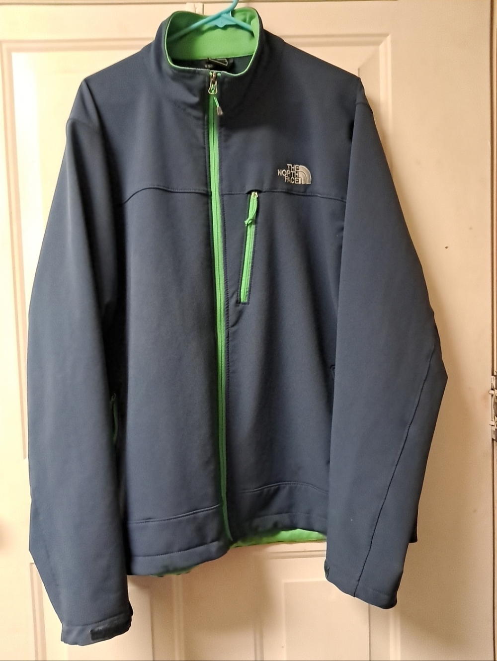 The North Face Mens XL Full Zip Waterproof Jacket. Blue & Green